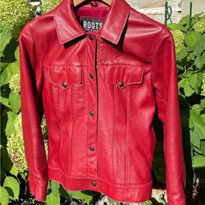 ROOTS Women’s Jacket 100% Leather SZ 6 coat